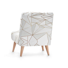 Load image into Gallery viewer, Abstract White Polygon with Gold Line Occasional Chair by The Photo Access