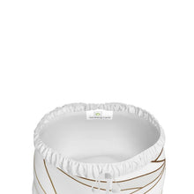 Load image into Gallery viewer, Abstract White Polygon with Gold Line Skirt by The Photo Access