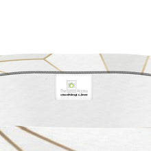 Load image into Gallery viewer, Abstract White Polygon with Gold Line Strapless Swimsuit by The Photo Access