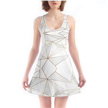 Load image into Gallery viewer, Abstract White Polygon with Gold Line Custom Chemise by The Photo Access