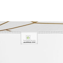 Load image into Gallery viewer, Abstract White Polygon with Gold Line Bandeau Top by The Photo Access