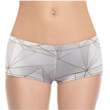 Загрузить изображение в средство просмотра галереи, Abstract White Polygon with Gold Line Hot Pants by The Photo Access