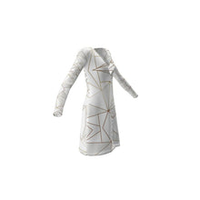 Загрузить изображение в средство просмотра галереи, Abstract White Polygon with Gold Line Ladies Cardigan by The Photo Access