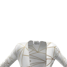 Загрузить изображение в средство просмотра галереи, Abstract White Polygon with Gold Line Ladies Cardigan by The Photo Access