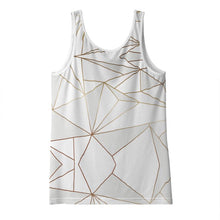 Загрузить изображение в средство просмотра галереи, Abstract White Polygon with Gold Line Ladies Tank Top by The Photo Access