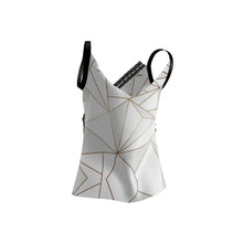 Загрузить изображение в средство просмотра галереи, Abstract White Polygon with Gold Line Cami by The Photo Access