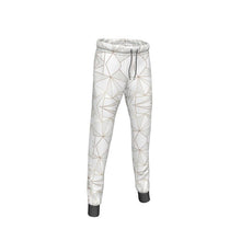 Cargar imagen en el visor de la galería, Abstract White Polygon with Gold Line Womens Sweatpants by The Photo Access