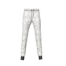 Cargar imagen en el visor de la galería, Abstract White Polygon with Gold Line Womens Sweatpants by The Photo Access