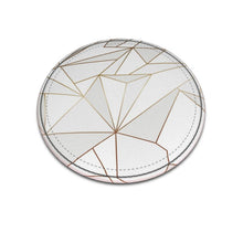 Cargar imagen en el visor de la galería, Abstract White Polygon with Gold Line Leather Coasters by The Photo Access