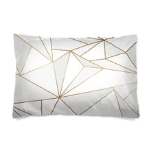 Cargar imagen en el visor de la galería, Abstract White Polygon with Gold Line Pillow Cases by The Photo Access