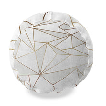 Lade das Bild in den Galerie-Viewer, Abstract White Polygon with Gold Line Big Bolster Cushion by The Photo Access