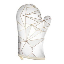 Загрузить изображение в средство просмотра галереи, Abstract White Polygon with Gold Line Oven Glove by The Photo Access