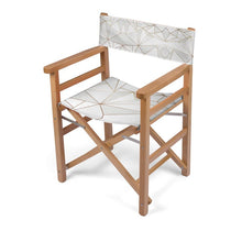 Cargar imagen en el visor de la galería, Abstract White Polygon with Gold Line Directors Chair by The Photo Access