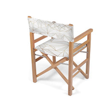 Cargar imagen en el visor de la galería, Abstract White Polygon with Gold Line Directors Chair by The Photo Access