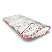 Загрузить изображение в средство просмотра галереи, Abstract White Polygon with Gold Line Leather Glasses Case by The Photo Access