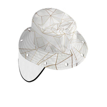 Load image into Gallery viewer, Abstract White Polygon with Gold Line Bucket Hat with Visor by The Photo Access