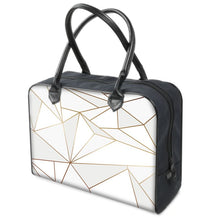 Load image into Gallery viewer, Abstract White Polygon with Gold Line Holdalls by The Photo Access