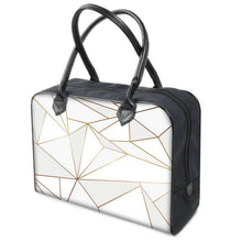 Load image into Gallery viewer, Abstract White Polygon with Gold Line Holdalls by The Photo Access