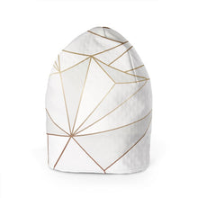 Load image into Gallery viewer, Abstract White Polygon with Gold Line Beanie by The Photo Access