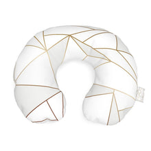 Load image into Gallery viewer, Abstract White Polygon with Gold Line Travel Neck Pillow by The Photo Access