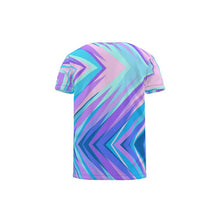 Load image into Gallery viewer, Blue Pink Abstract Eighties Cut and Sew All Over Print T-Shirt by The Photo Access