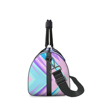 Load image into Gallery viewer, Blue Pink Abstract Eighties Duffle Bag by The Photo Access