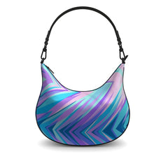 Load image into Gallery viewer, Blue Pink Abstract Eighties Curve Hobo Bag by The Photo Access