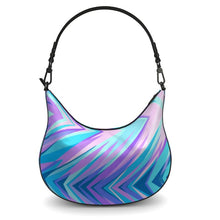 Load image into Gallery viewer, Blue Pink Abstract Eighties Curve Hobo Bag by The Photo Access