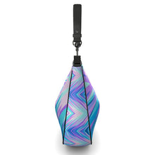 Load image into Gallery viewer, Blue Pink Abstract Eighties Curve Hobo Bag by The Photo Access