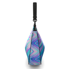 Load image into Gallery viewer, Blue Pink Abstract Eighties Curve Hobo Bag by The Photo Access