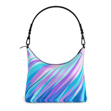 Load image into Gallery viewer, Blue Pink Abstract Eighties Square Hobo Bag by The Photo Access
