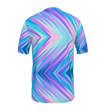 Load image into Gallery viewer, Blue Pink Abstract Eighties Mens Cut and Sew T-Shirt by The Photo Access