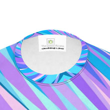 Load image into Gallery viewer, Blue Pink Abstract Eighties Mens Cut and Sew T-Shirt by The Photo Access