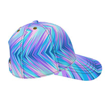 将图片加载到图库查看器,Blue Pink Abstract Eighties Baseball Cap by The Photo Access