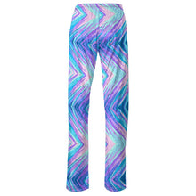 将图片加载到图库查看器,Blue Pink Abstract Eighties Womens Trousers by The Photo Access