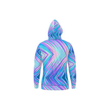 Load image into Gallery viewer, Blue Pink Abstract Eighties Hoodie by The Photo Access