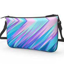 Lade das Bild in den Galerie-Viewer, Blue Pink Abstract Eighties Pochette Double Zip Bag by The Photo Access