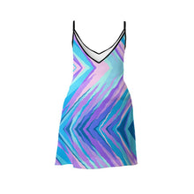 Load image into Gallery viewer, Blue Pink Abstract Eighties Slip Dress by The Photo Access