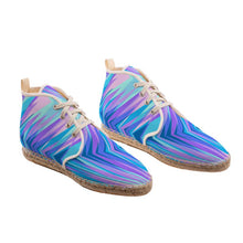 Load image into Gallery viewer, Blue Pink Abstract Eighties Hi Top Espadrilles by The Photo Access