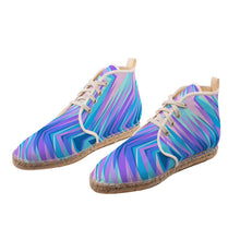 Load image into Gallery viewer, Blue Pink Abstract Eighties Hi Top Espadrilles by The Photo Access