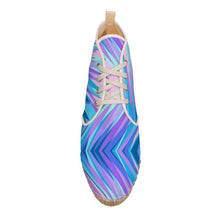 Load image into Gallery viewer, Blue Pink Abstract Eighties Hi Top Espadrilles by The Photo Access