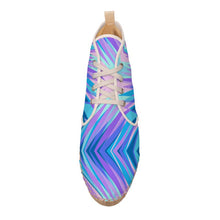 Load image into Gallery viewer, Blue Pink Abstract Eighties Hi Top Espadrilles by The Photo Access