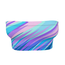 Load image into Gallery viewer, Blue Pink Abstract Eighties Bandeau Tops by The Photo Access