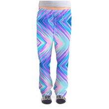Load image into Gallery viewer, Blue Pink Abstract Eighties Ladies Pajama Bottoms by The Photo Access