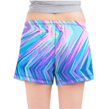 Load image into Gallery viewer, Blue Pink Abstract Eighties Ladies Pajama Shorts by The Photo Access