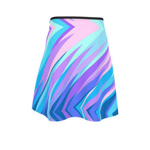 गैलरी व्यूवर में इमेज लोड करें, Blue Pink Abstract Eighties Flared Skirt by The Photo Access