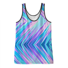 Load image into Gallery viewer, Blue Pink Abstract Eighties Ladies Tank Top by The Photo Access