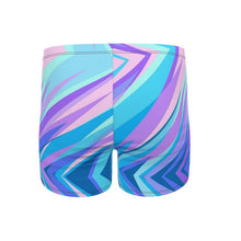 Load image into Gallery viewer, Blue Pink Abstract Eighties Swimming Trunks by The Photo Access