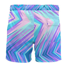Load image into Gallery viewer, Blue Pink Abstract Eighties Board Shorts by The Photo Access