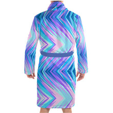Load image into Gallery viewer, Blue Pink Abstract Eighties Bathrobe by The Photo Access